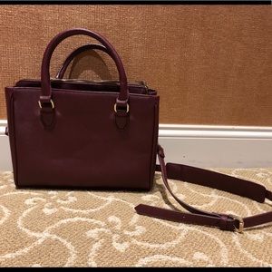 Zara Burgundy Small Shopper Bag